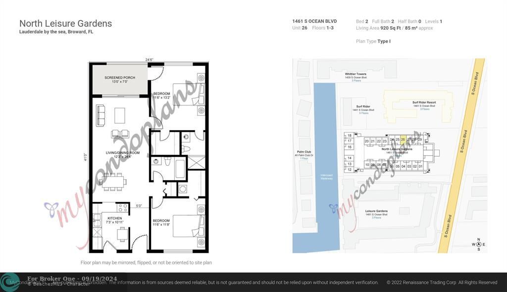 En Renta: $3,800 (2 camas, 2 baños, 920 Pies cuadrados)