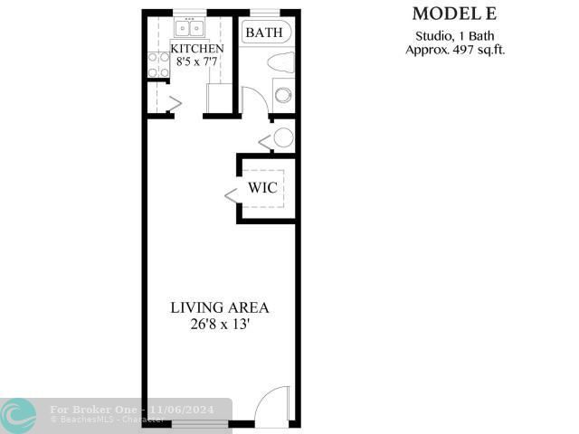 For Rent: $1,513 (0 beds, 1 baths, 497 Square Feet)