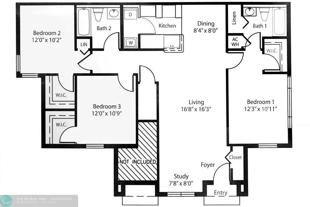 На продажу: $319,000 (3 спален, 2 ванн, 1186 Квадратных фут)