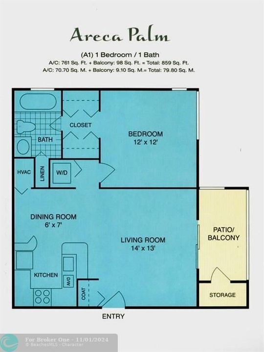 For Rent: $1,780 (1 beds, 1 baths, 821 Square Feet)