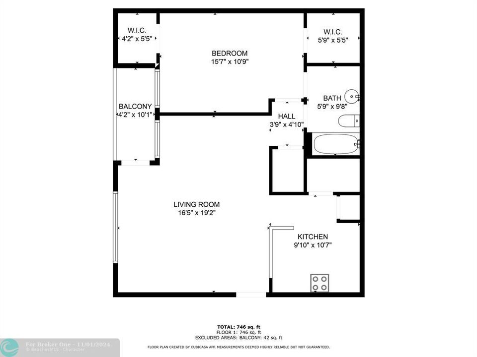 For Rent: $2,300 (1 beds, 1 baths, 794 Square Feet)