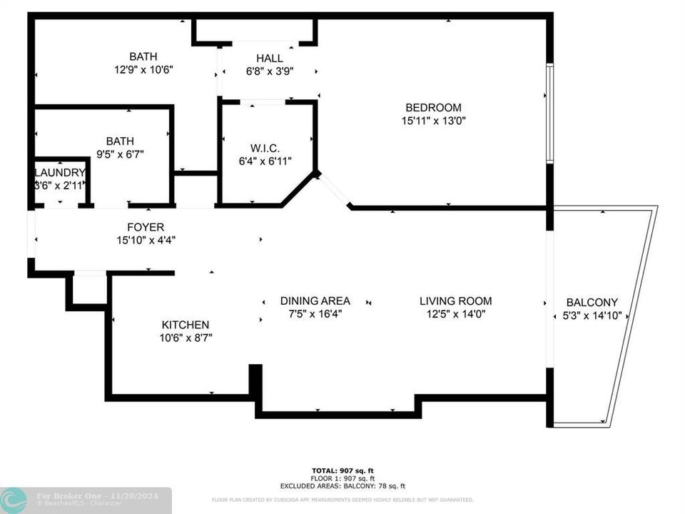 For Sale: $497,000 (1 beds, 2 baths, 890 Square Feet)