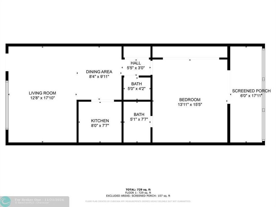 For Rent: $1,600 (1 beds, 1 baths, 753 Square Feet)