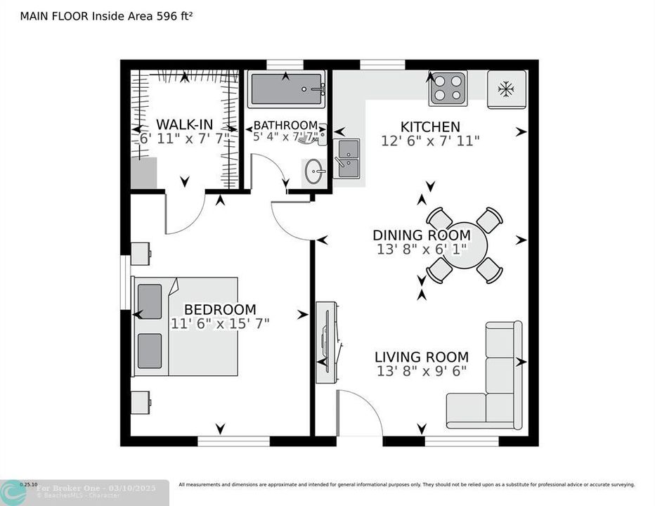 For Sale: $1,500 (1 beds, 1 baths, 622 Square Feet)