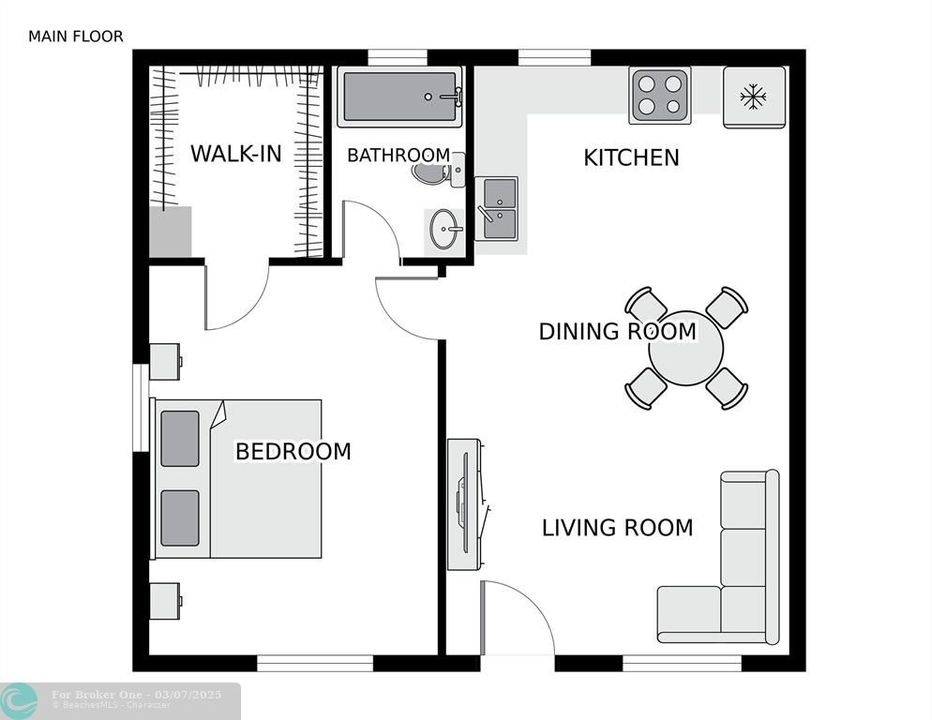 For Sale: $1,500 (1 beds, 1 baths, 622 Square Feet)