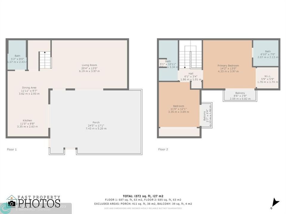 For Sale: $385,000 (2 beds, 2 baths, 1372 Square Feet)